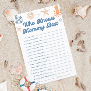 Beach Baby Shower Who Knows Mommy Best Game