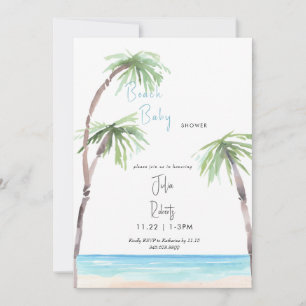 Beach Baby Tropical Baby Shower Invitation