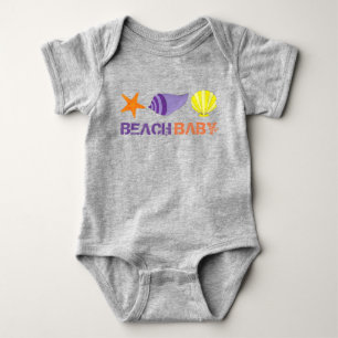 BEACH BABY Vacation Starfish Sea Shell Seashell Baby Bodysuit