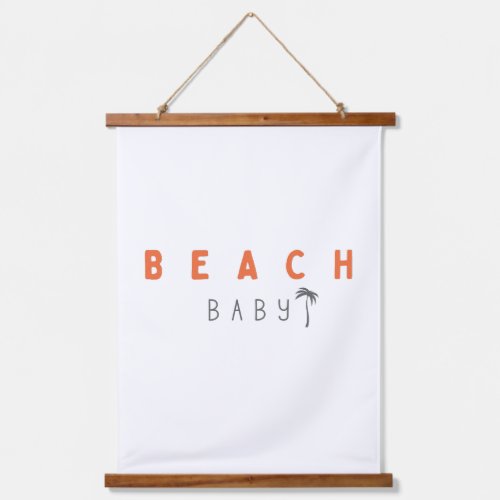 beach baby Wood Topped Wall Tapestry