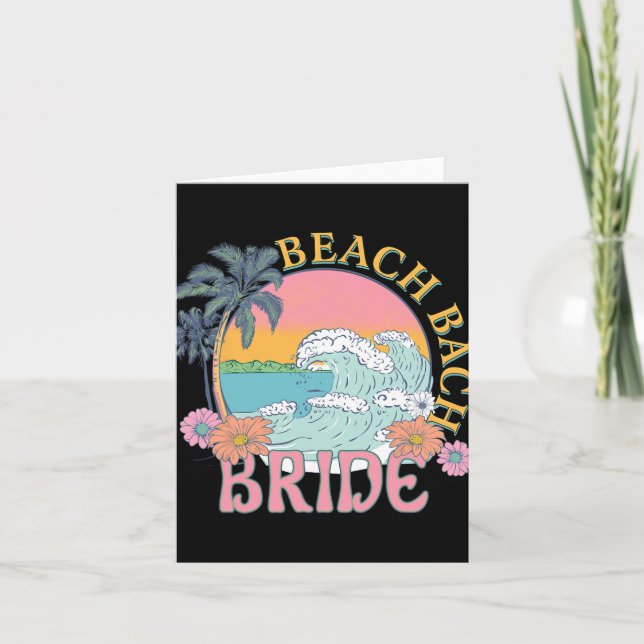 Beach Bach Bride Bridesmaid Retro Summer Bachelore Card (Front)