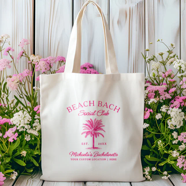 Beach Bach Tropical Bachelorette Party Custom Tote Bag | Zazzle