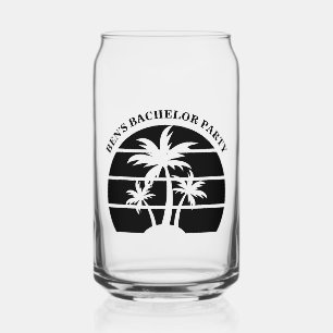 Beach Bachelor Party Island Wedding Groomsmen Can Glass
