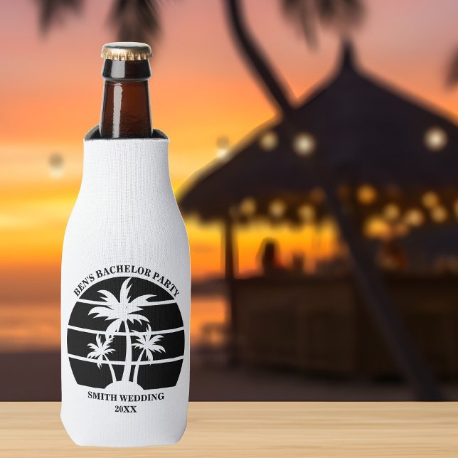 Beach Bachelor Party Island Wedding Personalized Bottle Cooler (Creator Uploaded)