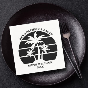 Beach Bachelor Party Island Wedding Personalized Napkins