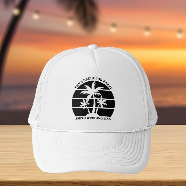 Beach Bachelor Party Island Wedding Personalized Trucker Hat (Creator Uploaded)