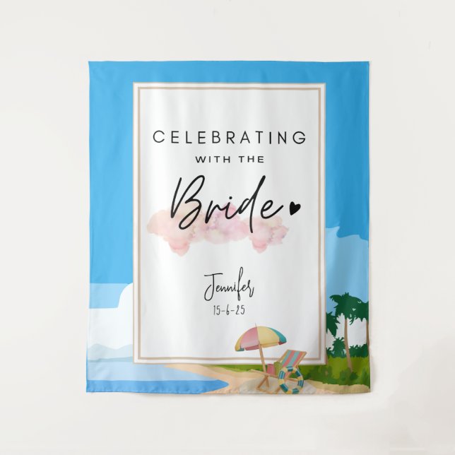 Beach Bachelorette backdrop for Hens Party  (Front)