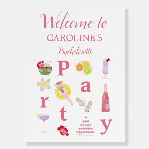 Beach Bachelorette Bash Bridal Shower Welcome Sign