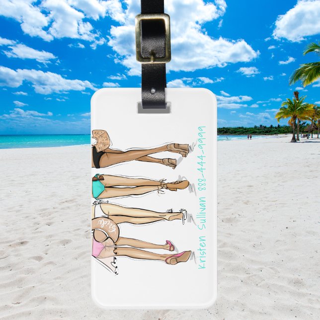 Beach Bachelorette Destination Bride Squad Luggage Tag (Creator Uploaded)
