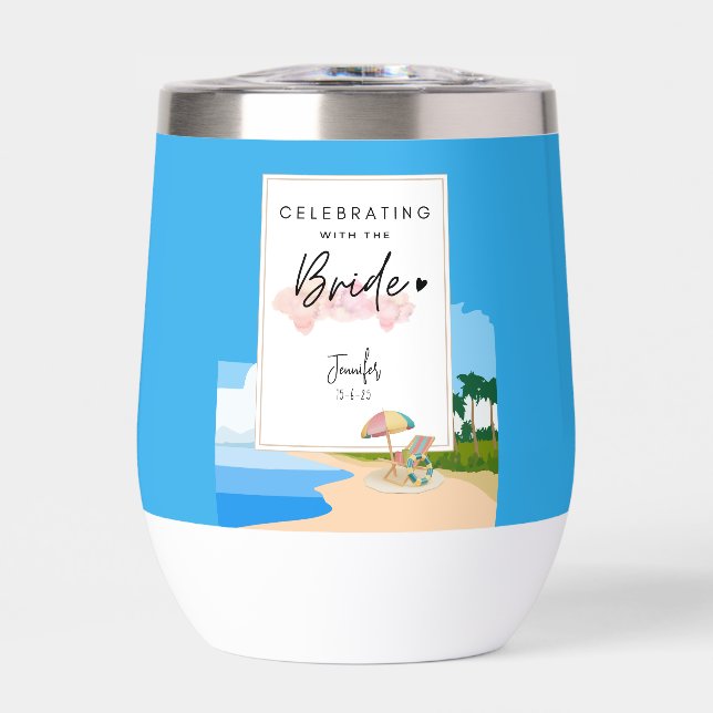 Beach Bachelorette | Hens Party customized  Thermal Wine Tumbler (Front)