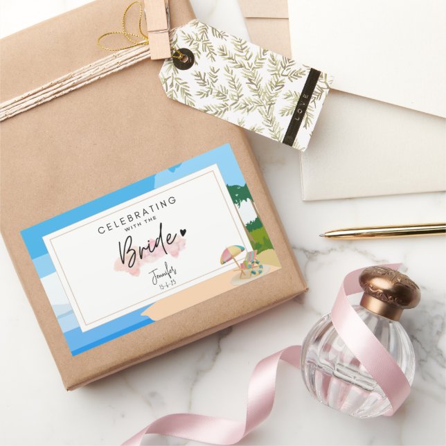 Beach Bachelorette, hens party   Rectangular Sticker (Gifting)