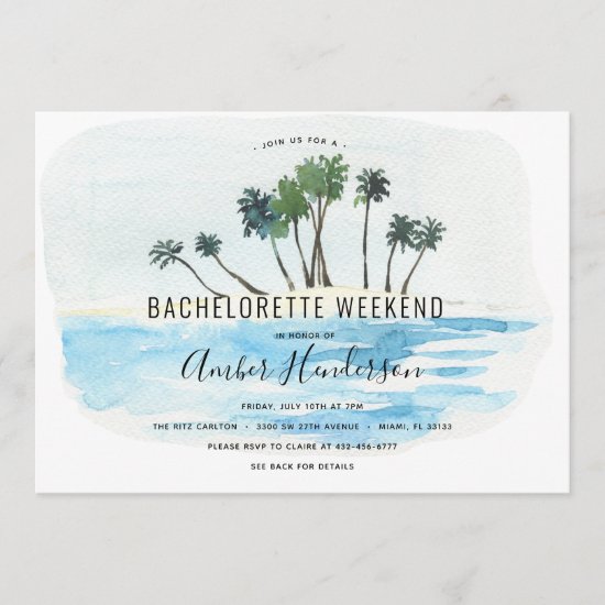 Beach Bachelorette Itinerary Invitation