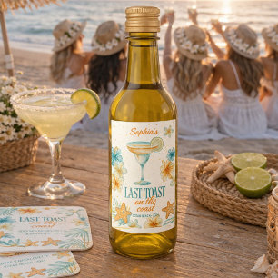 Beach Bachelorette Last Toast on the Coast Custom Wine Label