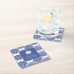 Beach Bachelorette Last Toast on the Coast Square Paper Coaster