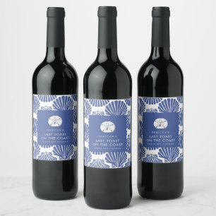Beach Bachelorette Last Toast on the Coast Wine Label