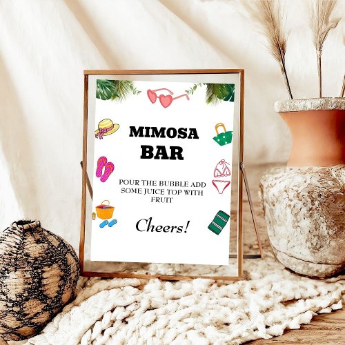 Beach  Bachelorette Mimosa Bar Table Sign