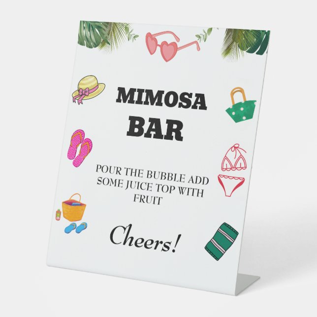 Beach  Bachelorette Mimosa Bar Table Sign (Front)