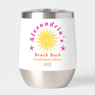 Beach Bachelorette Party Boho Sun Thermal Wine Tumbler