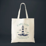 Beach Bachelorette Party Cape Cod Lighthouse Logo Tote Bag<br><div class="desc">Make a splash at your upcoming bachelorette party with this stunning beach bachelorette party design. Whether you're celebrating a bach trip, a bridal shower, a girls' vacation, or a best friends' engagement, this custom beach bachelorette party design is the perfect addition to your unforgettable getaway. Add a personal touch to...</div>