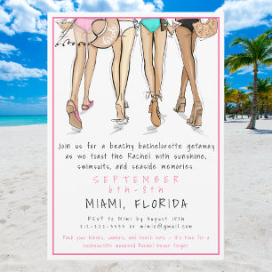 Beach Bachelorette Party Destination Bride Squad Invitation