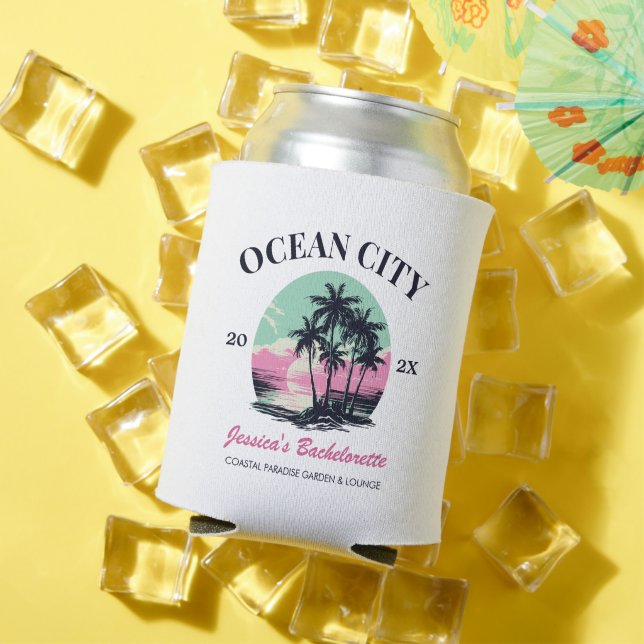 Beach Bachelorette Party Favor Bridesmaid Gift Can Cooler (In Situ Summer)