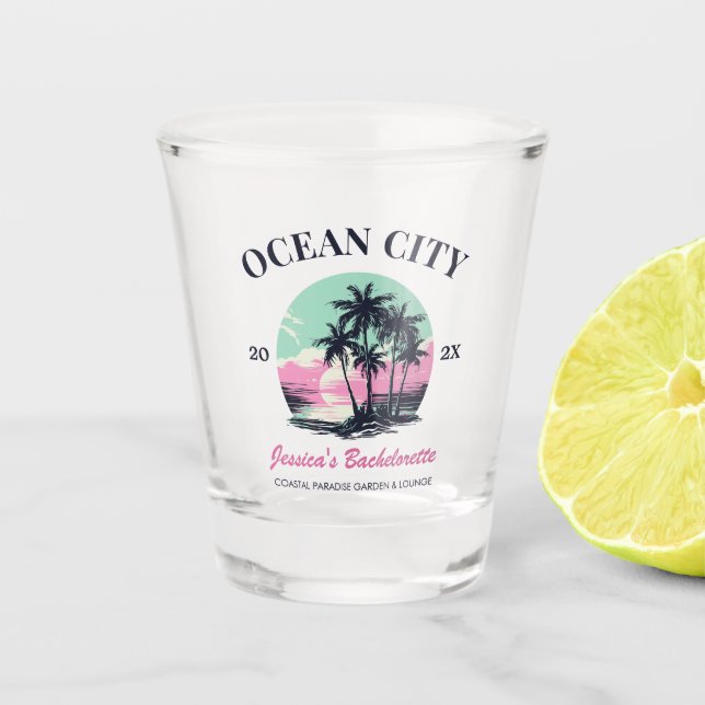 Beach Bachelorette Party Favor Bridesmaid Gift Shot Glass (Front)