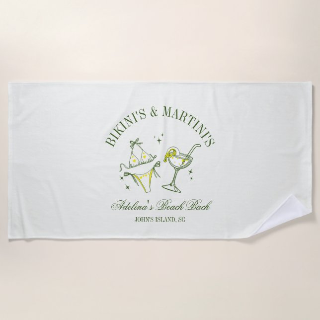 Beach Bachelorette Party Favor Social Club Beach Towel (Front)