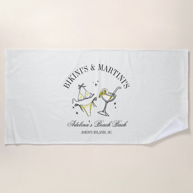 Beach Bachelorette Party Favor Social Club Towel (Front)