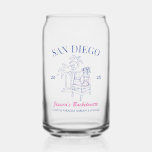 Beach Bachelorette Party Favor Vintage Gift Custom Can Glass<br><div class="desc">Make a splash at your upcoming bachelorette party with this stunning beach bachelorette party personalized merchandise. Whether you're celebrating a bach trip, a girls' vacation, or a best friends' holiday, this custom beach bachelorette party merchandise is the perfect addition to your unforgettable getaway. Add a personal touch to your bachelorette...</div>
