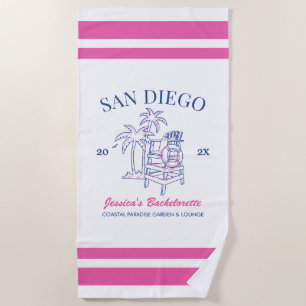 Beach Bachelorette Party Favor Vintage Gift Custom Towel