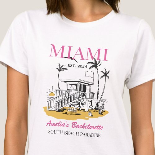 Beach Bachelorette Party Girls Trip Custom Text T_Shirt