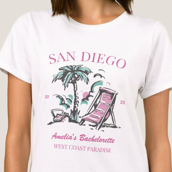 Beach Bachelorette Party Girls Trip Vintage Custom T-shirt by raindwops at Zazzle