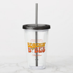 Beach Bachelorette Party Groovy Beachin Babes Acrylic Tumbler