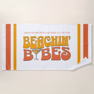Beach Bachelorette Party Groovy Beachin Babes Towel