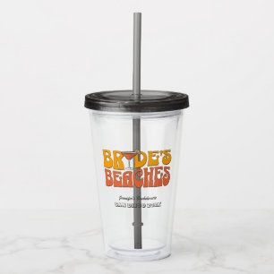 Beach Bachelorette Party Groovy Bride's Beaches Acrylic Tumbler