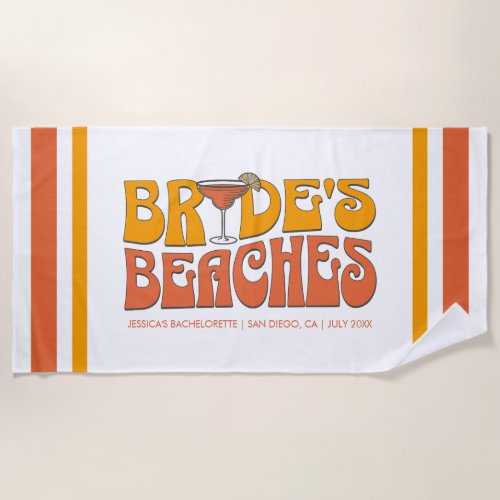 Beach Bachelorette Party Groovy Brides Beaches Beach Towel