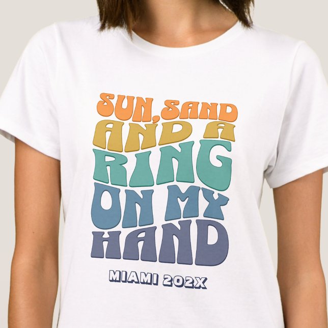 Beach Bachelorette Party Groovy Retro Beach Bride T-Shirt (Creator Uploaded)