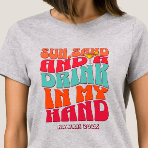 Beach Bachelorette Party Groovy Sun Sand Drink T-Shirt
