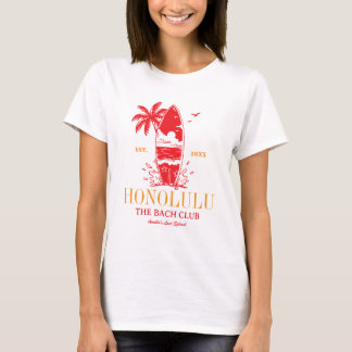 Beach Bachelorette Party Honolulu Surfing Club T-Shirt