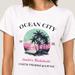 Beach Bachelorette Party Matching Girls Weekend T-Shirt<br><div class="desc">Make a splash at your upcoming bachelorette party with this stunning beach bachelorette party personalized t-shirts. Whether you're celebrating a bach trip, a girls' vacation, or a best friends' holiday, this custom beach bachelorette party t-shirts are the perfect addition to your unforgettable getaway. Add a personal touch to your bachelorette...</div>