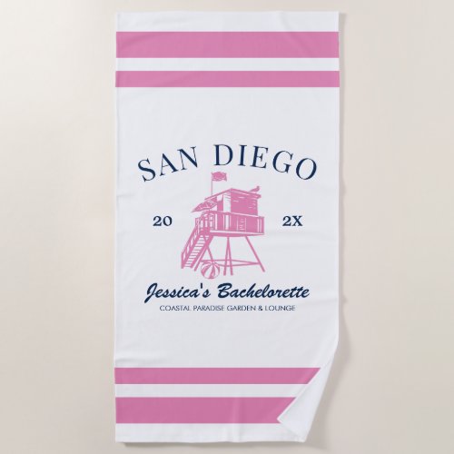 Beach Bachelorette Party Personalized Bridesmaid Beach Towel