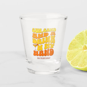 Beach Bachelorette Party Retro Sun Sand Drink Shot Glass