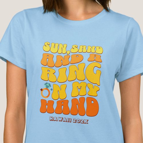 Beach Bachelorette Party Retro Sun Sand Ring T_Shirt