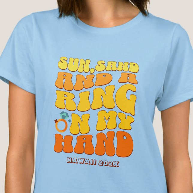 Beach Bachelorette Party Retro Sun Sand Ring T-Shirt (Creator Uploaded)