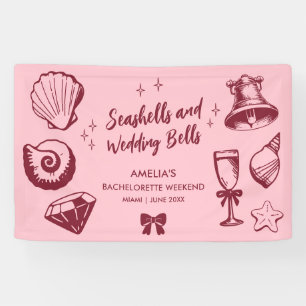 Beach Bachelorette Party Seashells Wedding Bells Banner