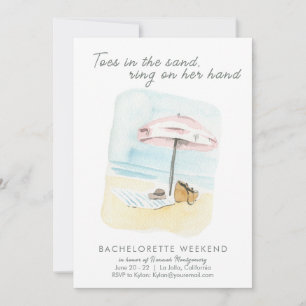 Beach Bachelorette Party Timeline Invitation