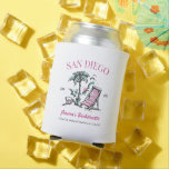 Beach Bachelorette Party Vintage Bridesmaid Custom Can Cooler<br><div class="desc">Make a splash at your upcoming bachelorette party with this stunning beach bachelorette party personalized merchandise. Whether you're celebrating a bach trip, a girls' vacation, or a best friends' holiday, this custom beach bachelorette party merchandise is the perfect addition to your unforgettable getaway. Add a personal touch to your bachelorette...</div>