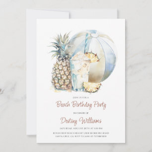 Beach Bachelorette Party Watercolor Invitation