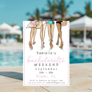 Beach Bachelorette Party Weekend Itinerary  Invitation