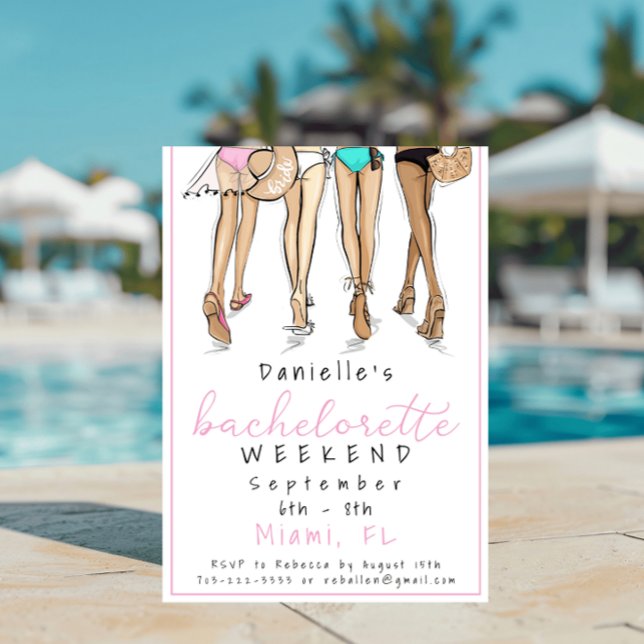 Beach Bachelorette Party Weekend Itinerary  Invitation (Creator Uploaded)